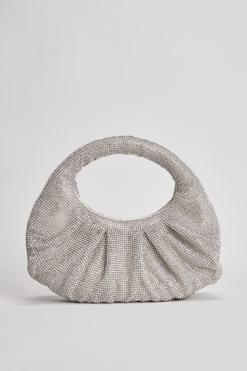 Borsa donna a mano con strass agento