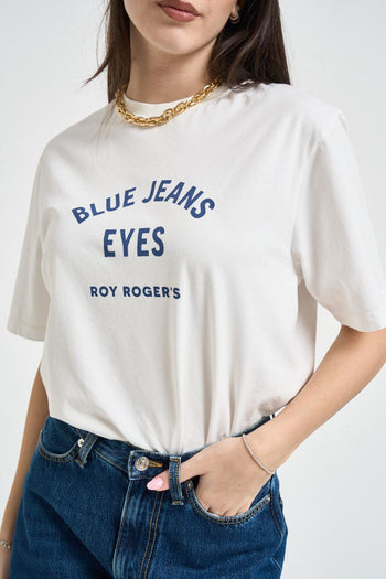 T-shirt donna con stampa bianca - 3