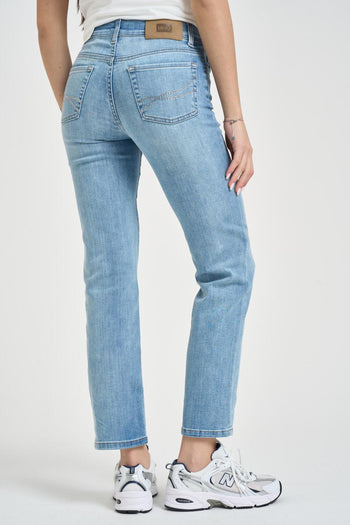 Jeans donna regular in denim chiaro - 4