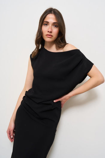 Abito lungo donna nero - 5
