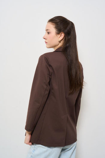 Giacca donna doppiopetto marrone - 5