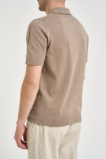 Polo uomo in maglia tortora - 4