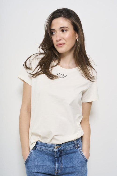 T-shirt donna bianca girocollo