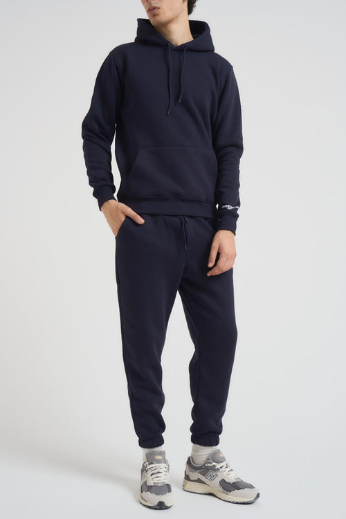 Felpa uomo blu con cappuccio