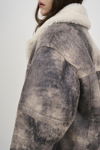 Giubbotto donna in ecomontone grigio vintage - 5