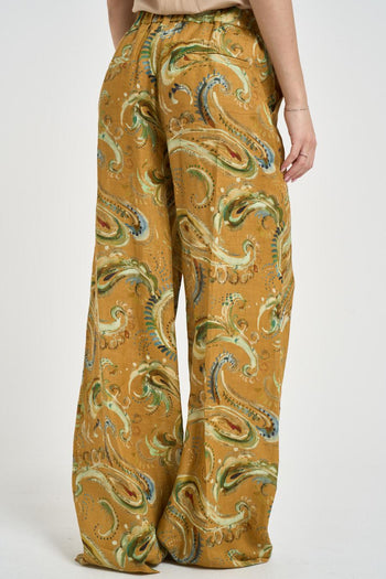 Pantalone donna a fantasia ocra - 3