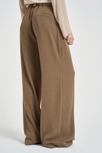 Pantalone donna a palazzo beige - 3