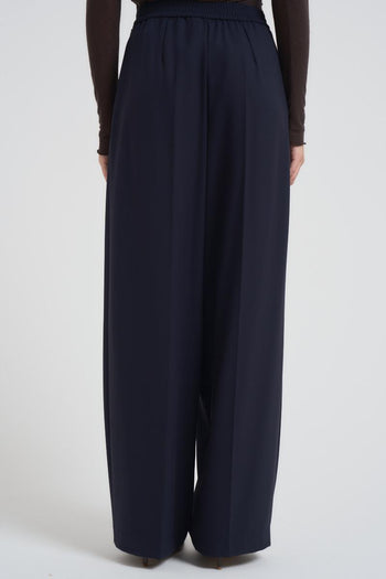 Pantaloni donna blu con pinces - 4