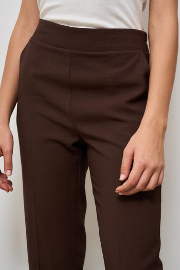Pantalone donna a sigaretta marrone - 5