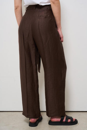 Pantalone donna a palazzo marrone - 6