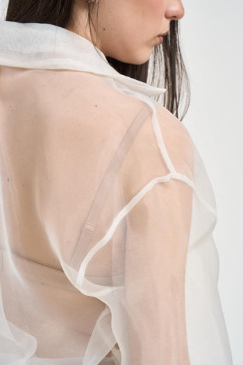 Camicia donna trasparente bianca - 4
