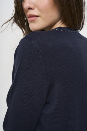 Women's blue crew neck sweater - 4