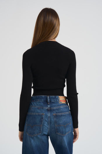 Maglia donna nera dettaglio cut-out - 4