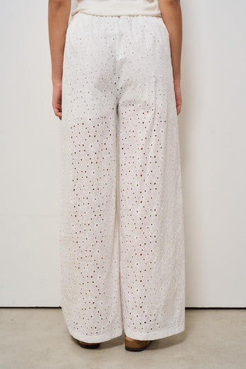 Pantalone donna in pizzo bianco - 4