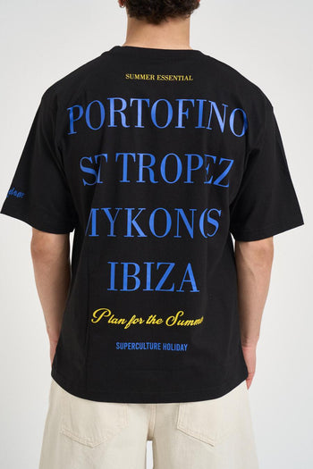 T-shirt uomo nera con stampe - 4