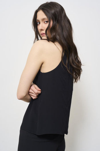 Black women's blouse with bow - 4