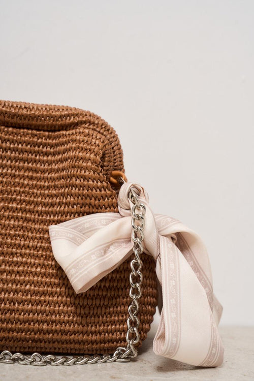 Borsa donna in rafia marrone - 2