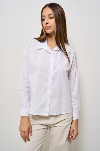 Camicia donna bianca con retro ricamato - 3