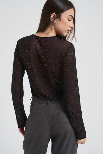 Maglia donna girocollo nera - 3