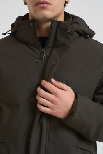 Giubbotto uomo con cappuccio verde militare - 4