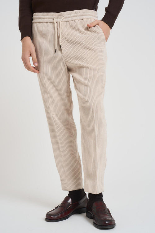 Pantalone uomo a coste panna