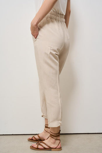 Pantalone donna regular panna - 4