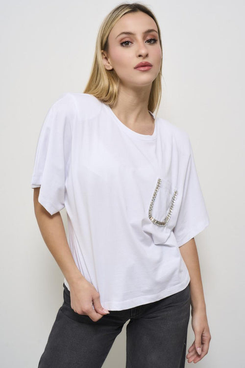 T-shirt donna girocollo bianca