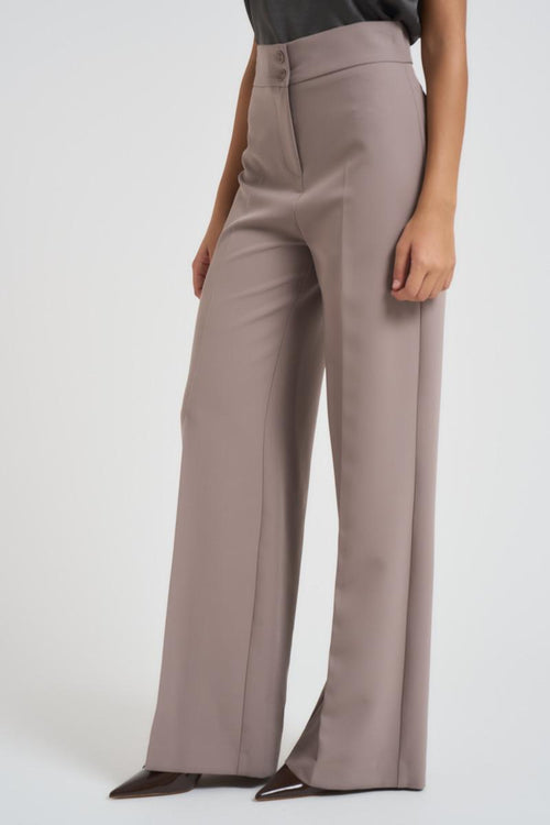 Pantalone donna dritto tortora - 2