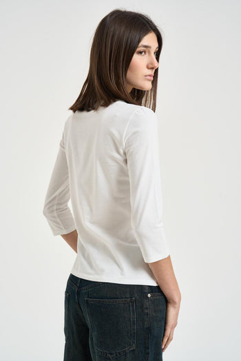 T-shirt donna maniche 3/4 bianca - 3