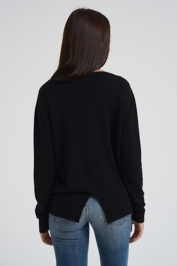 Maglia donna girocollo nera - 5