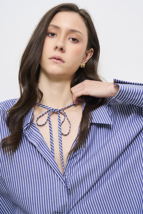 Camicia donna over blu - 2