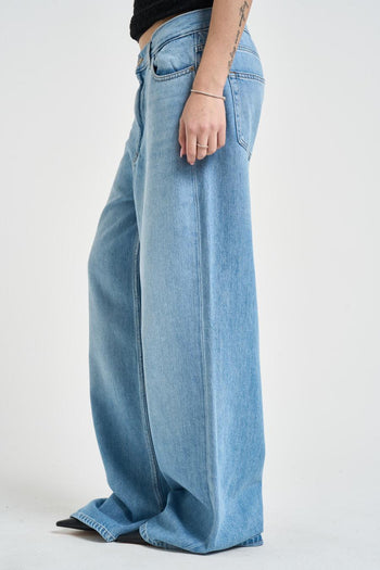 Jeans donna wide leg denim chiaro - 3