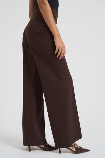 Pantalone donna dritto marrone - 4