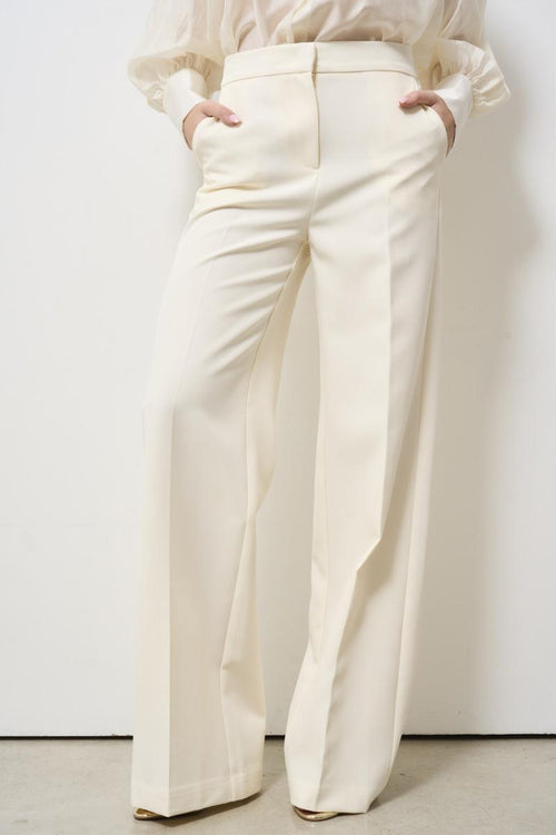 Women's cream palazzo trousers