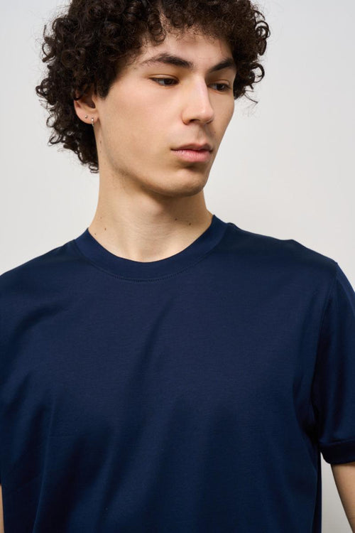 T-shirt uomo girocollo blu - 2