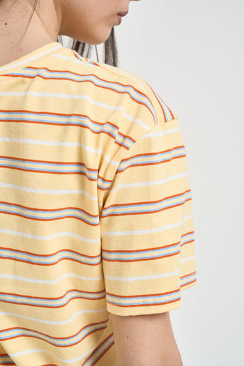 T-shirt donna a righe gialla - 4