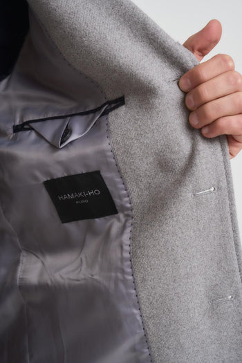 Cappotto uomo monopetto grigio chiaro - 7