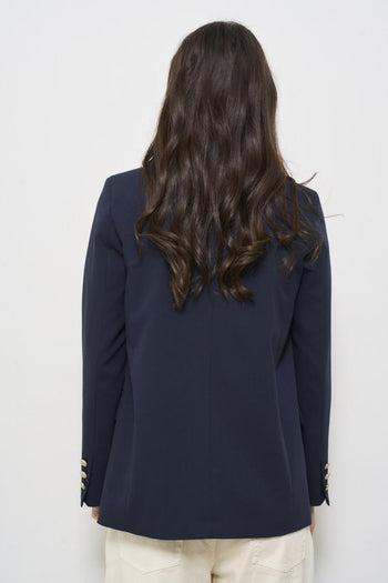 Giacca donna blu doppiopetto - 4