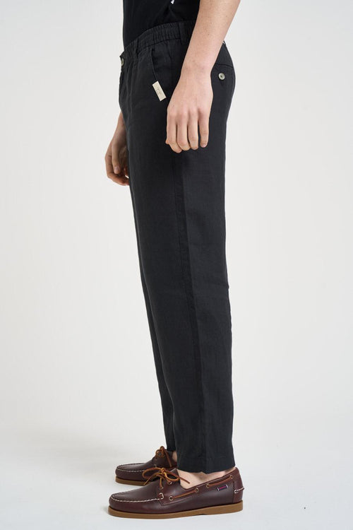Pantalone uomo in lino nero - 2