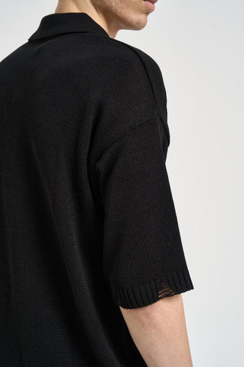 Polo uomo in maglia nera - 4