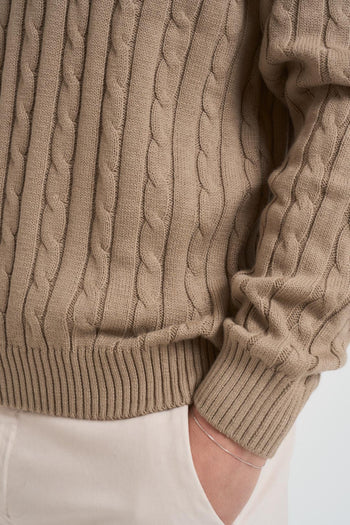 Maglia uomo a trecce tortora - 4