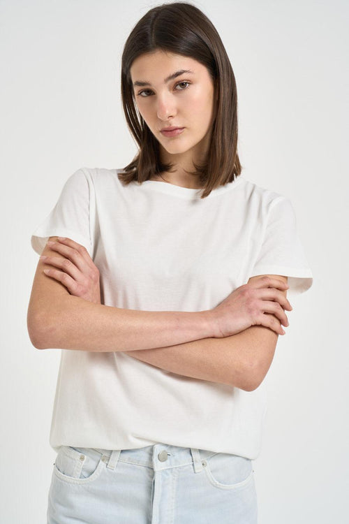 T-shirt donna girocollo bianca - 2
