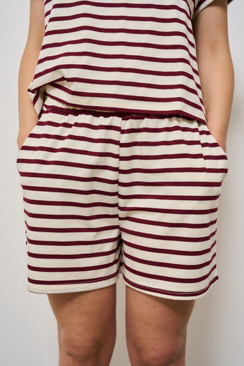 Completo donna a righe rosso mattone - 5