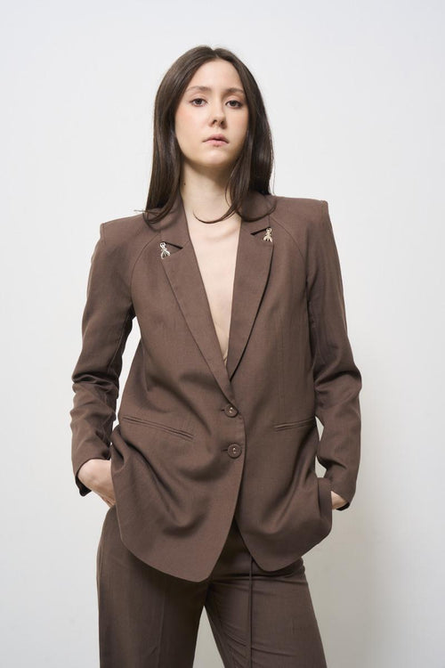 Brown Single Breasted Women's Jacket - 2