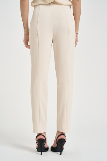 Pantaloni donna a sigaretta panna - 4