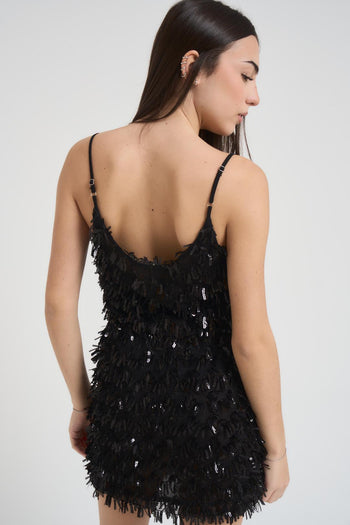 Top donna paillettes nero - 4