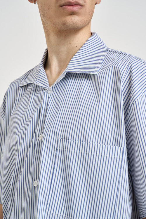 Camicia uomo a righe bianco e blu - 2
