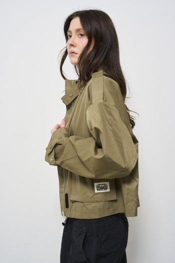Military green women's jacket - 7