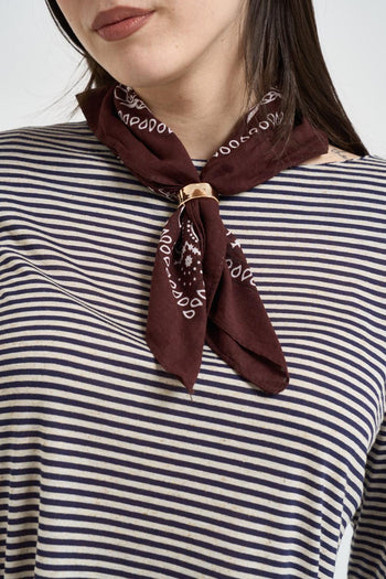 Maglia donna a righe bianca e blu - 3