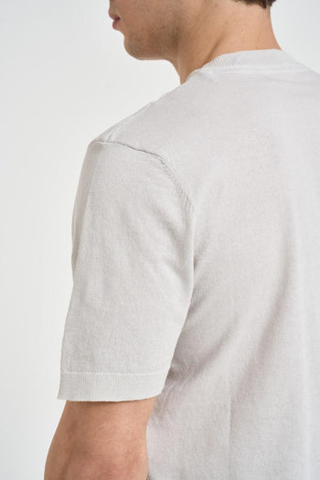 T-shirt uomo in maglia perla - 5